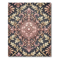 Ornate Rose Gold Scrollwork Damask Rug