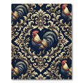 Ornate Golden Rooster Baroque Scroll Rug