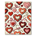 Distressed Red Heart Valentine Ribbon Romance Rug