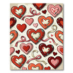 Distressed Red Heart Valentine Ribbon Romance Rug