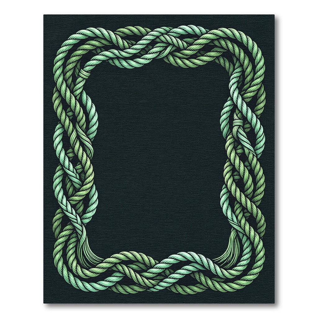 Emerald Green Twisted Rope Border Rug