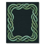 Emerald Green Twisted Rope Border Rug