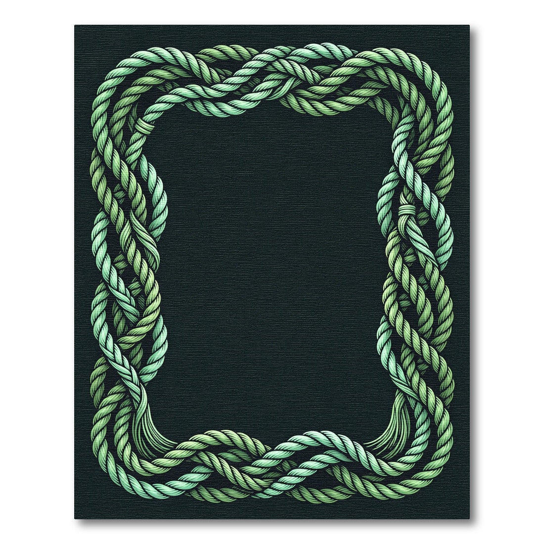Emerald Green Twisted Rope Border Rug