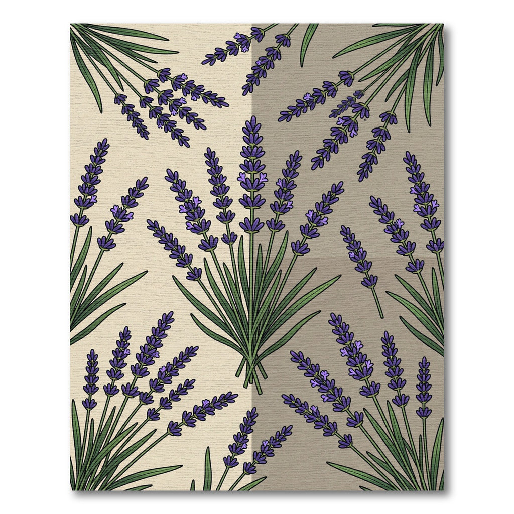 Earthy Beige Purple Lavender Botanical Rug
