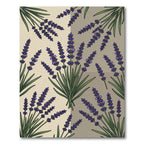 Earthy Beige Purple Lavender Botanical Rug
