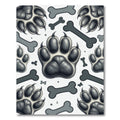 Monochrome Paw and Bone Animal Art Rug