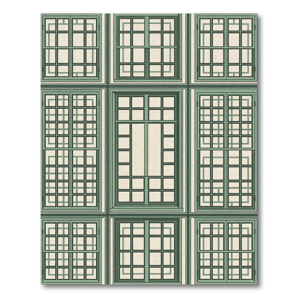 Sage Green Grid Architectural Window Rug