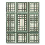 Sage Green Grid Architectural Window Rug