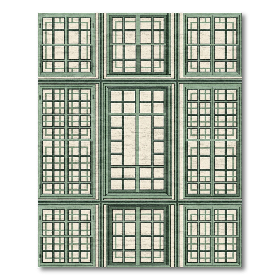 Sage Green Grid Architectural Window Rug