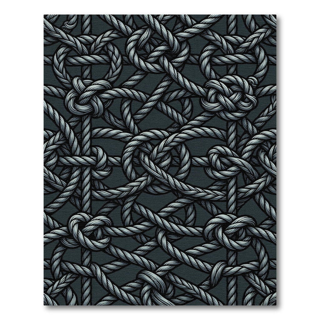 Gray Intertwined Rope Knots Rug