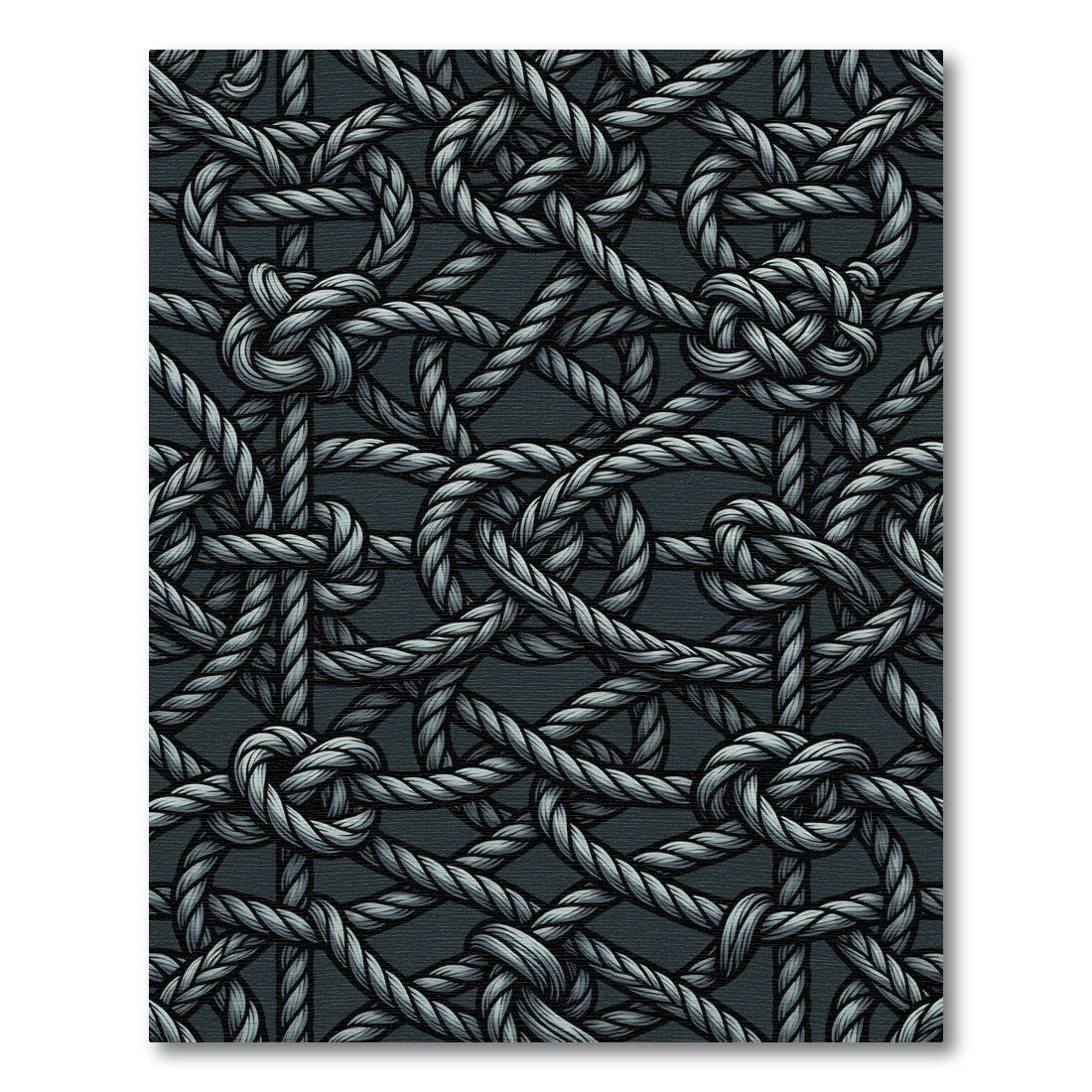 Gray Intertwined Rope Knots Rug