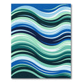 Abstract Ocean Blue Wavy Stripe Rug