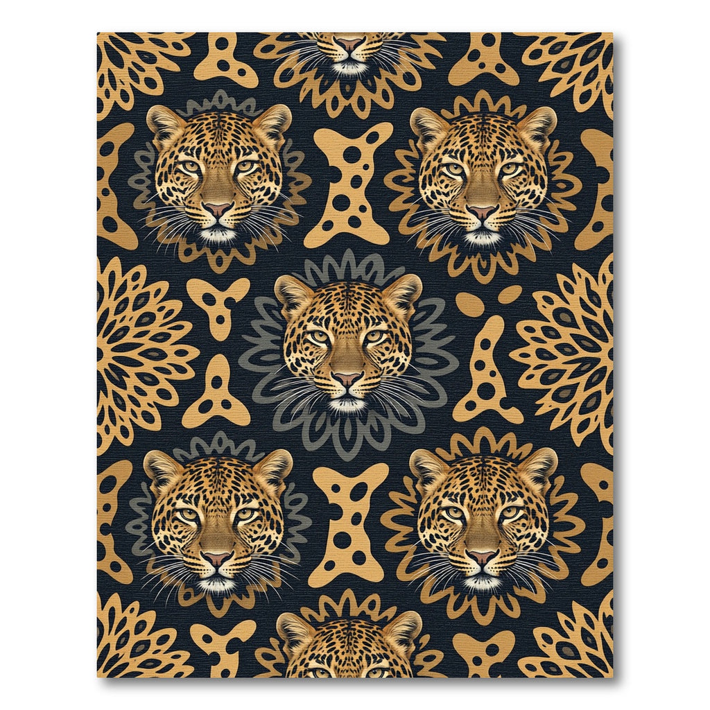 Black and Gold Leopard Art Rug