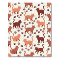 Whimsical Terracotta Cat and Paw Rug