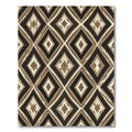 Neutral Earth Tone Geometric Diamond Grid Rug