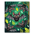Whimsical Cute Bat Forest Woodland Rug