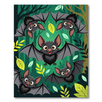Whimsical Cute Bat Forest Woodland Rug