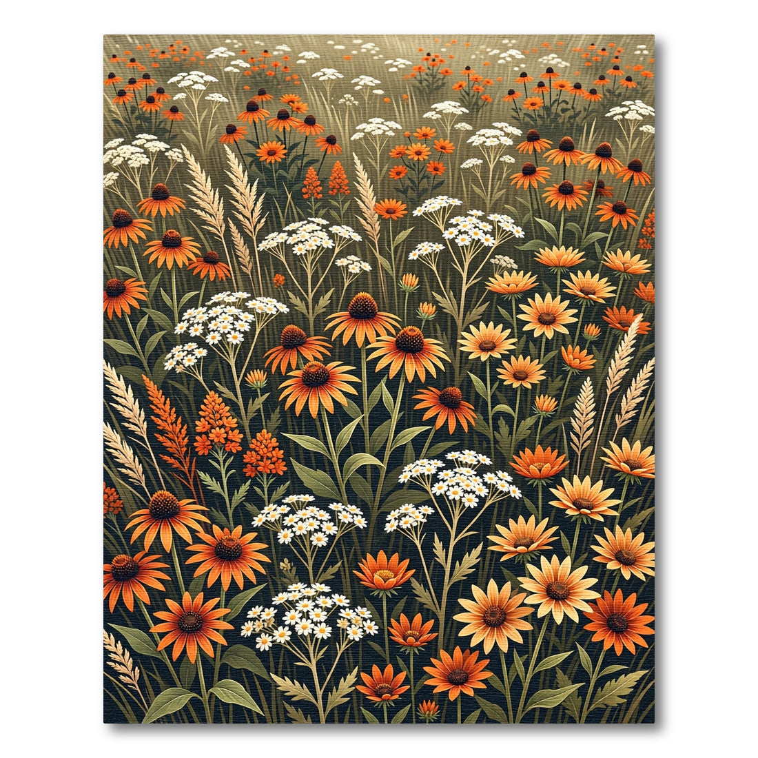 Vibrant Wildflower Meadow Botanical Rug