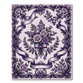 Vintage Purple Rose Bouquet Frame Rug