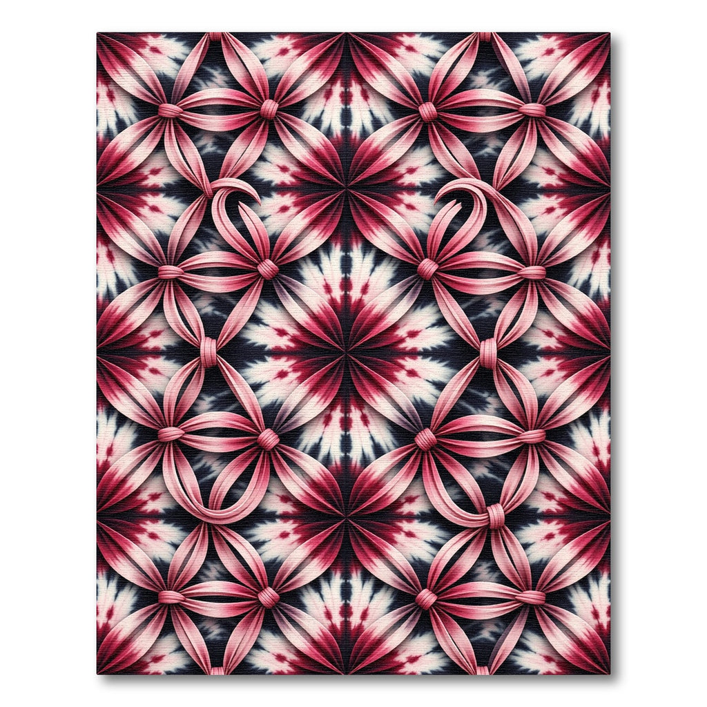 Pink Ribbon Tie Dye Mandala Rug