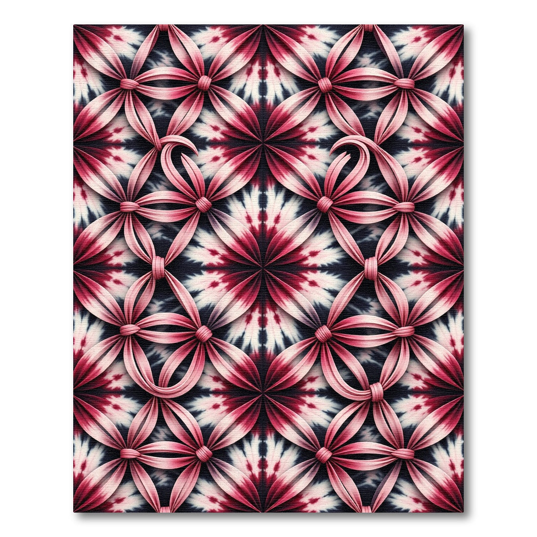 Pink Ribbon Tie Dye Mandala Rug