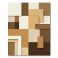 Earthy Tones Geometric Layered Squares Rug