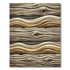 Rustic Natural Wood Grain Wave Rug
