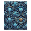 Oceanic Teal Shell Fan Repeats Rug