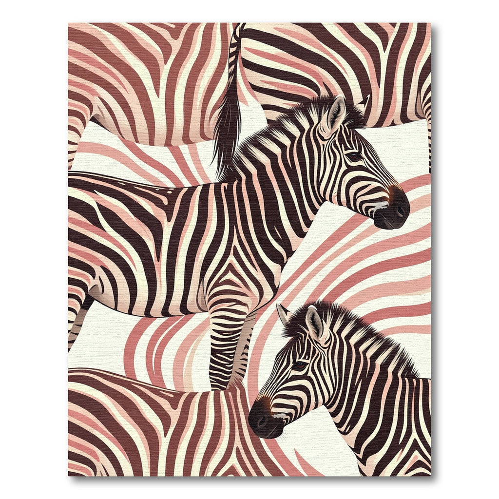 Pink Cream Zebra Stripe Collection Rug