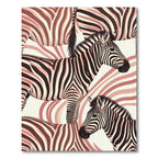 Pink Cream Zebra Stripe Collection Rug