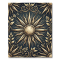 Golden Celestial Sun Medallion Flourish Rug