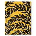 Bold Black Foliage Yellow Vine Rug