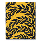 Bold Black Foliage Yellow Vine Rug