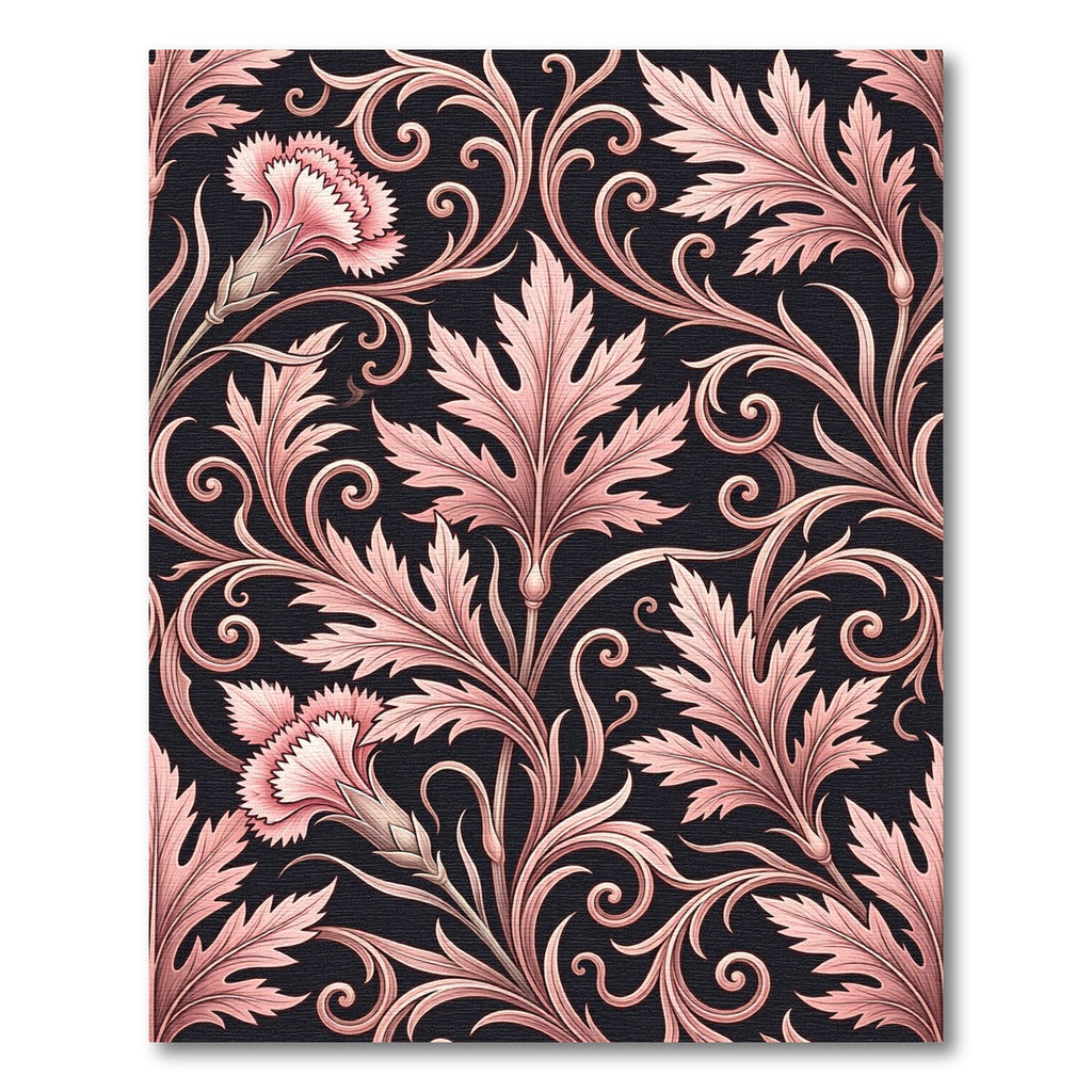 Rose Pink Floral Acanthus Scroll Rug