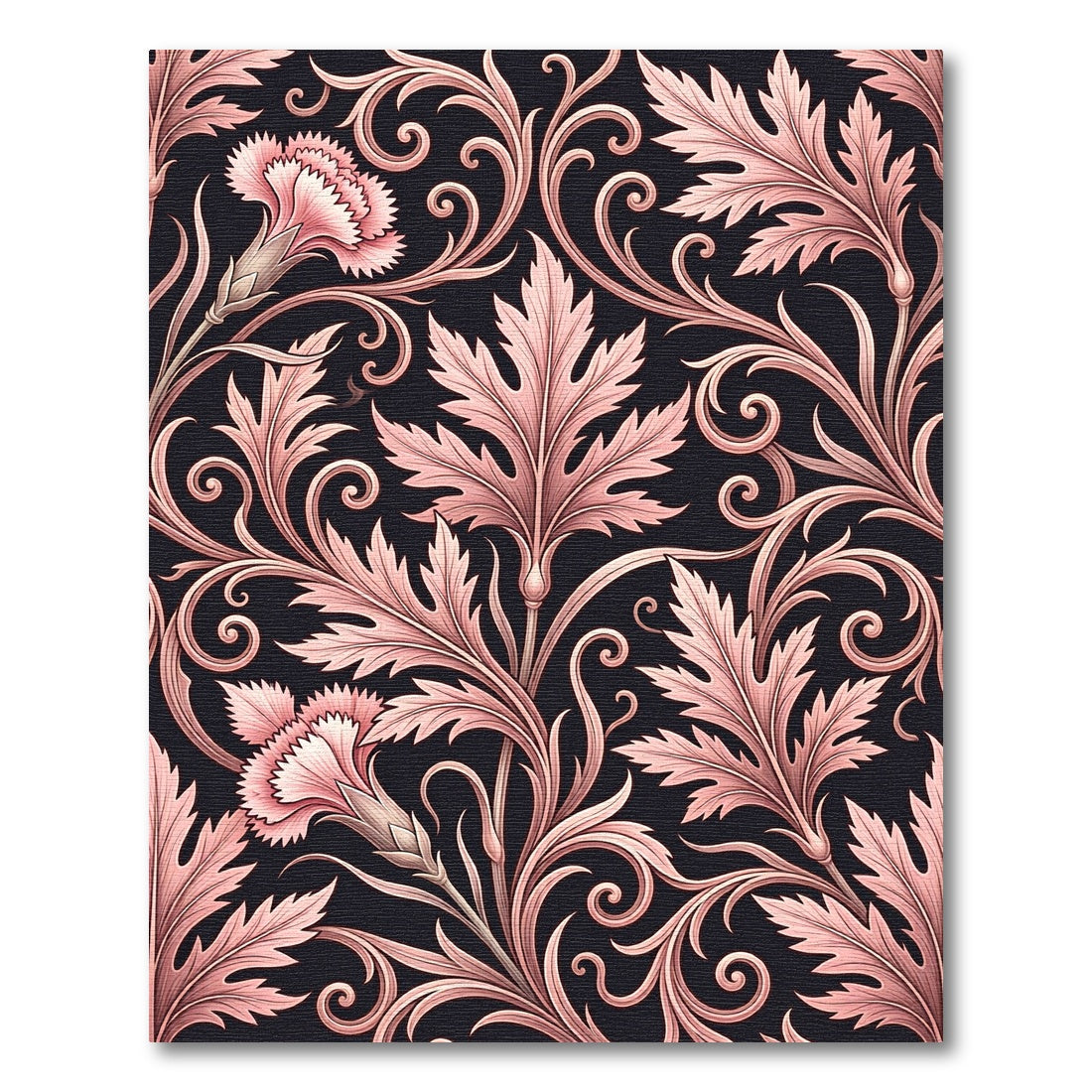 Rose Pink Floral Acanthus Scroll Rug