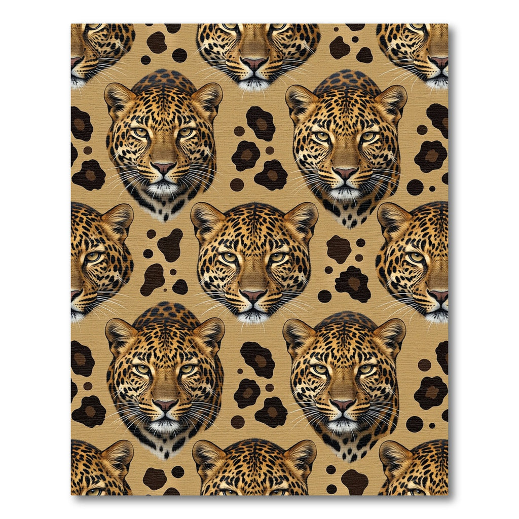Golden Leopard Face Animal Spot Rug