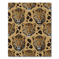 Golden Leopard Face Animal Spot Rug