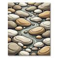 Earthy Tones River Stone Stream Rug