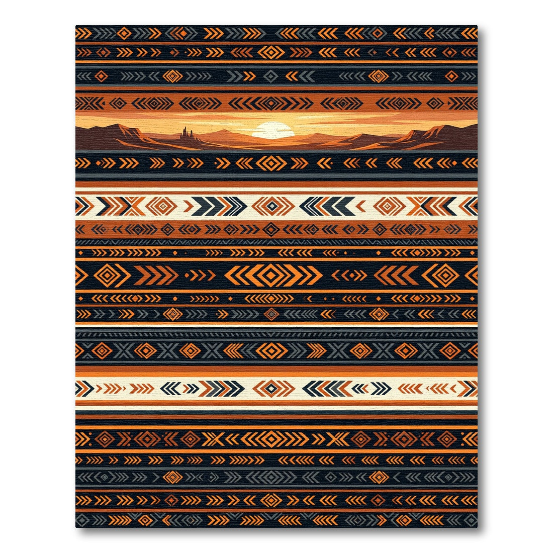 Sunset Mesa Geometric Southwestern Stripe Rug