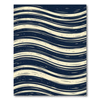 Navy Cream Organic Wavy Lines Rug