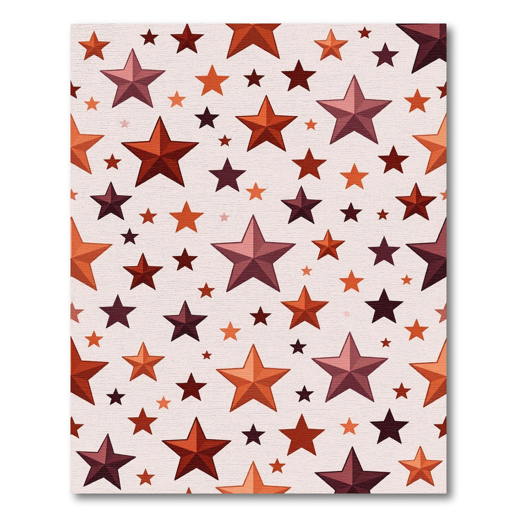 Crimson Orange Star Medley Rug