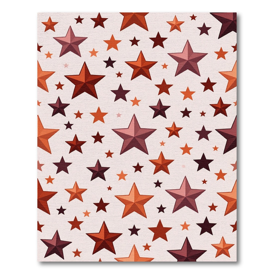 Crimson Orange Star Medley Rug
