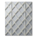 Minimalist Cream and Slate Lattice Rug