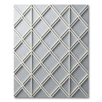 Minimalist Cream and Slate Lattice Rug