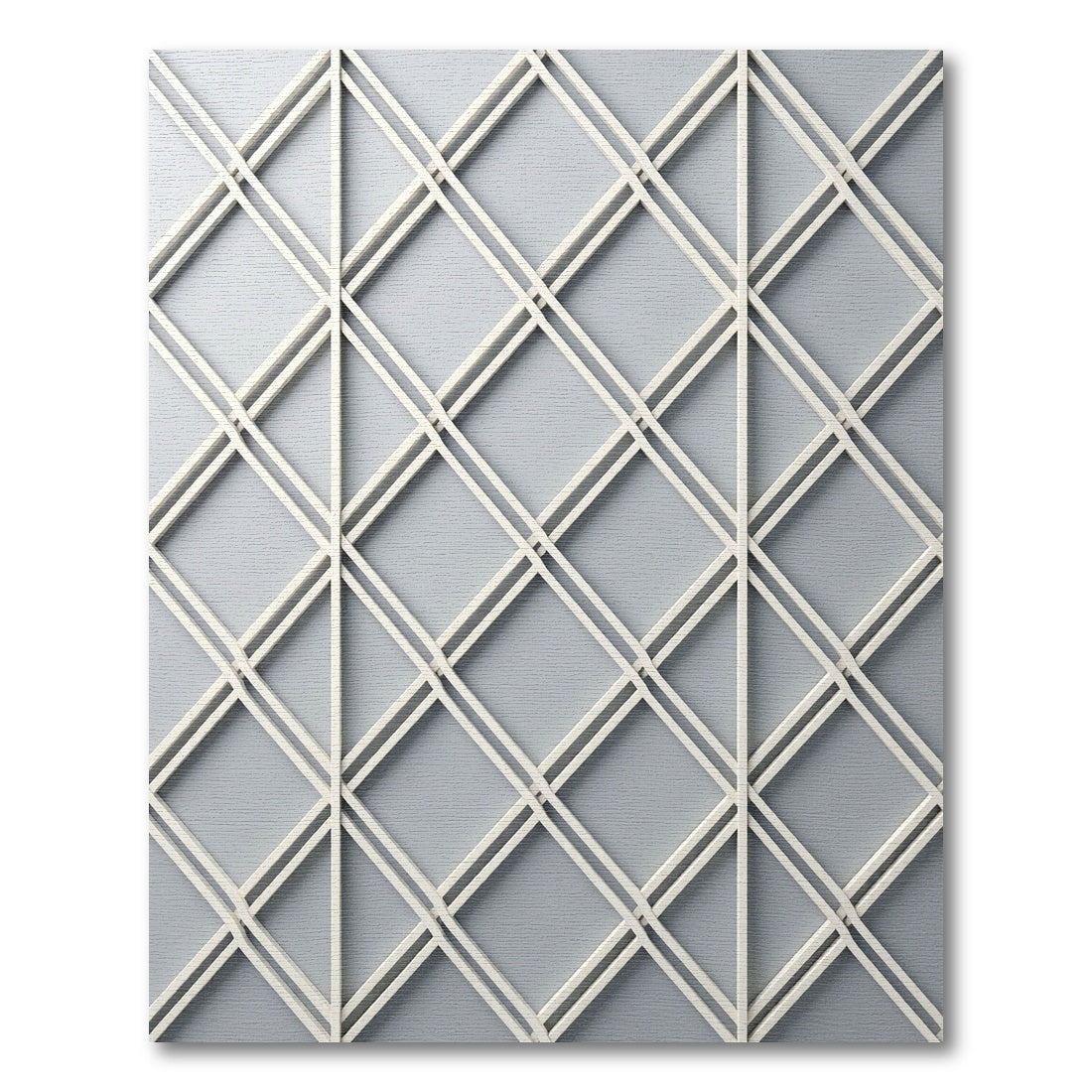 Minimalist Cream and Slate Lattice Rug