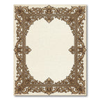 Ornate Gold Scrolling Acanthus Leaf Frame Rug