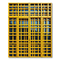 Bold Golden Yellow Lattice Grid Rug