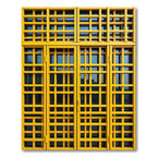 Bold Golden Yellow Lattice Grid Rug