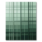Green Gradient Plaid Grid Rug