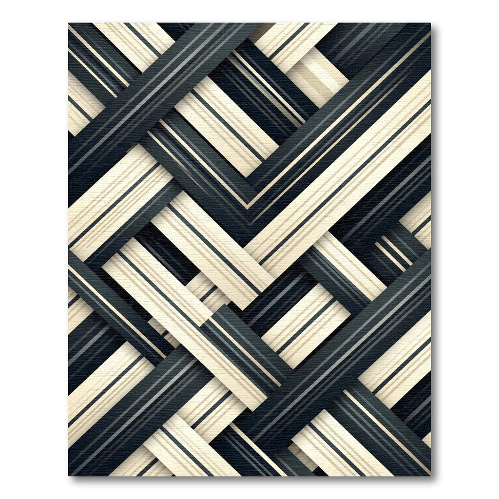 Deep Grey Woven Stripe Texture Rug